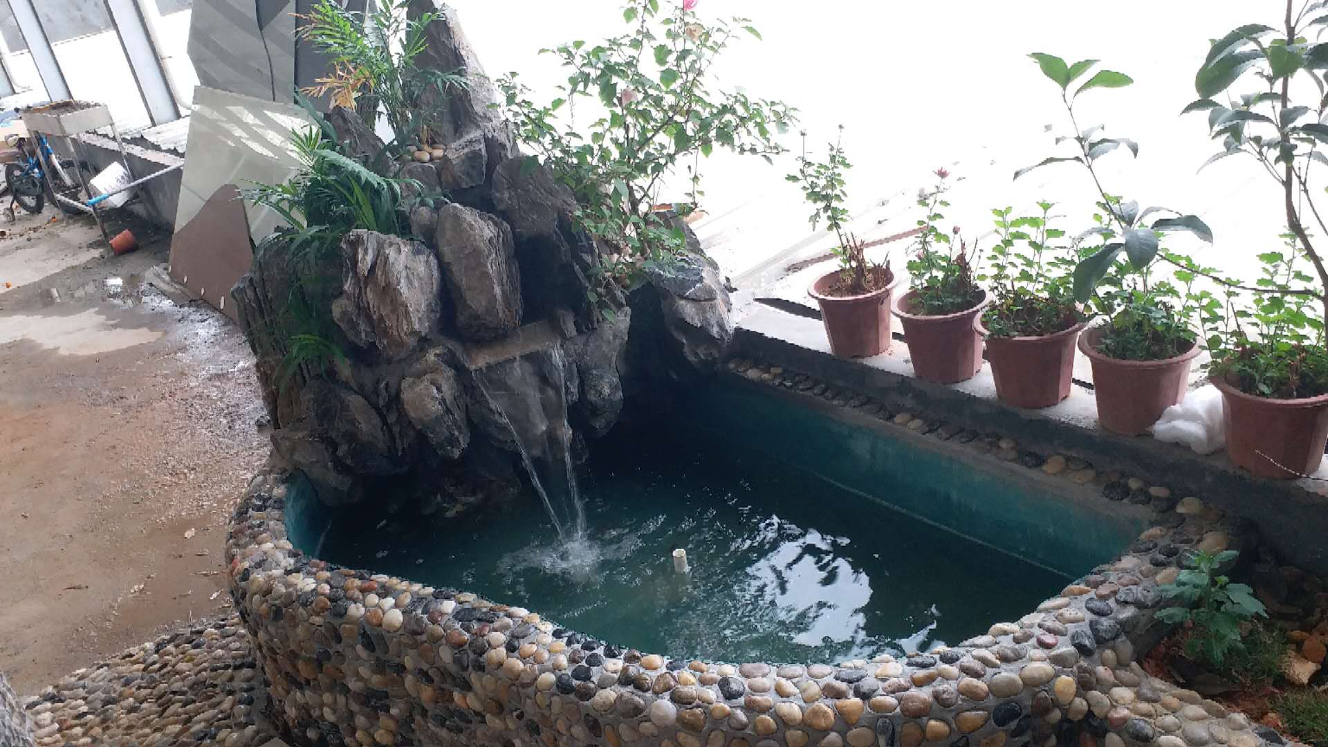 公司办公区外花园一角